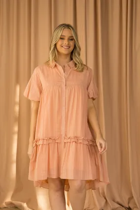 FINAL SALE Petra Dress in Coral