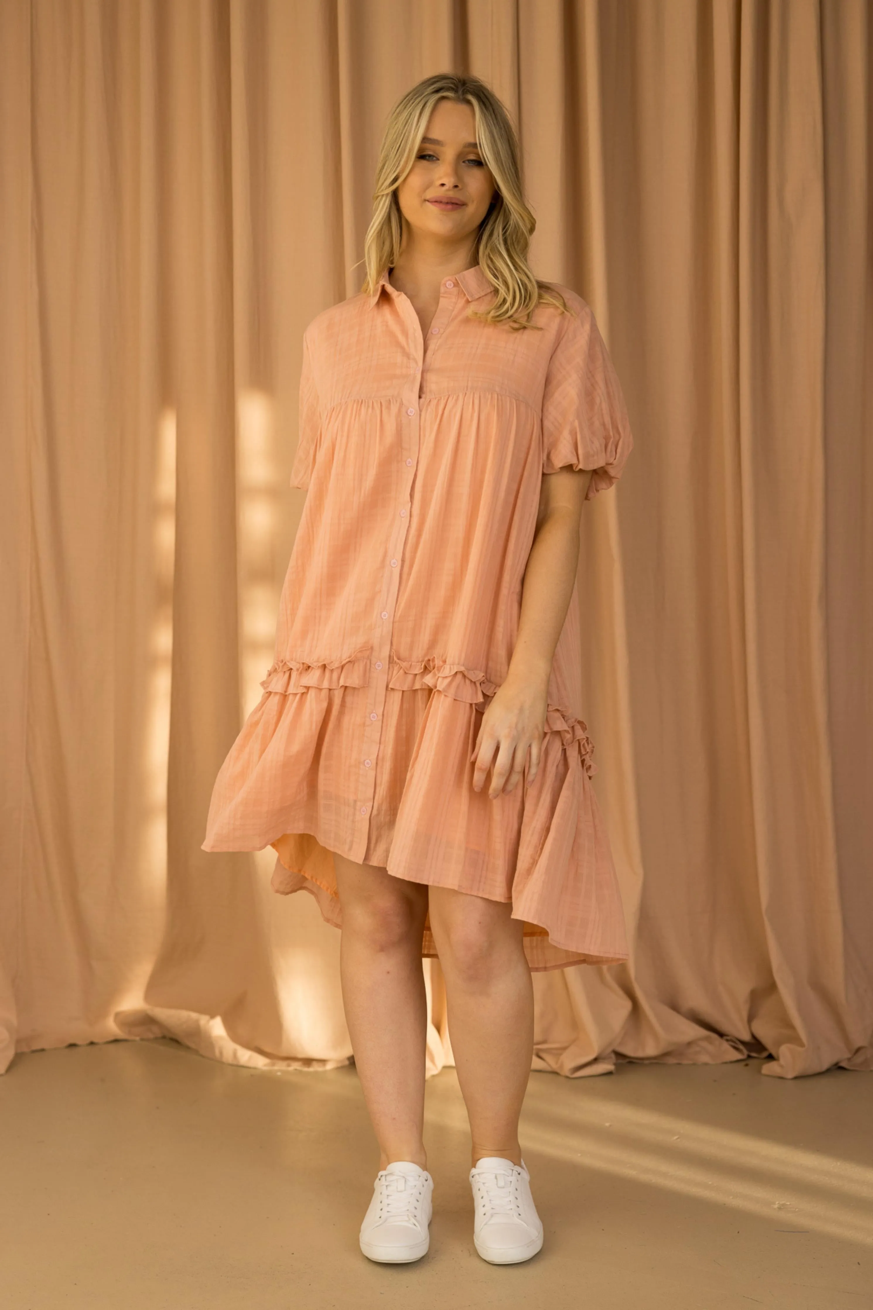 FINAL SALE Petra Dress in Coral