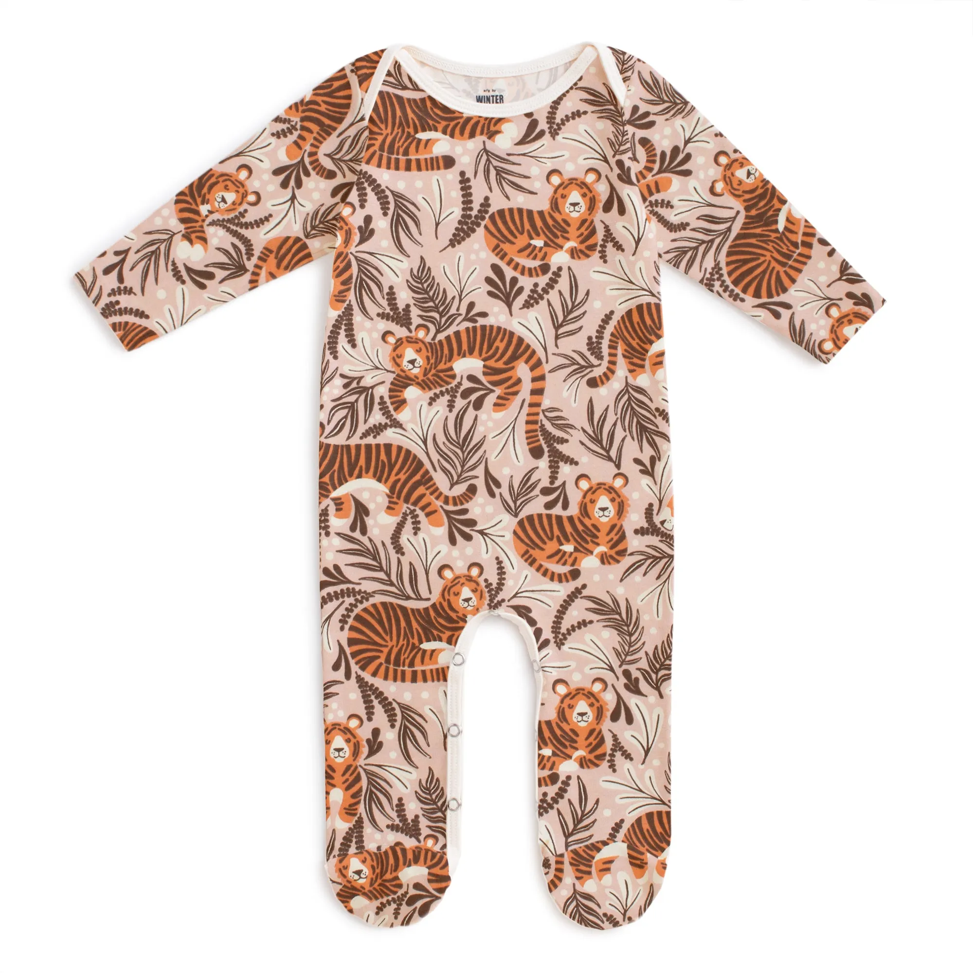 Footed Romper - Dreaming Tigers Pink