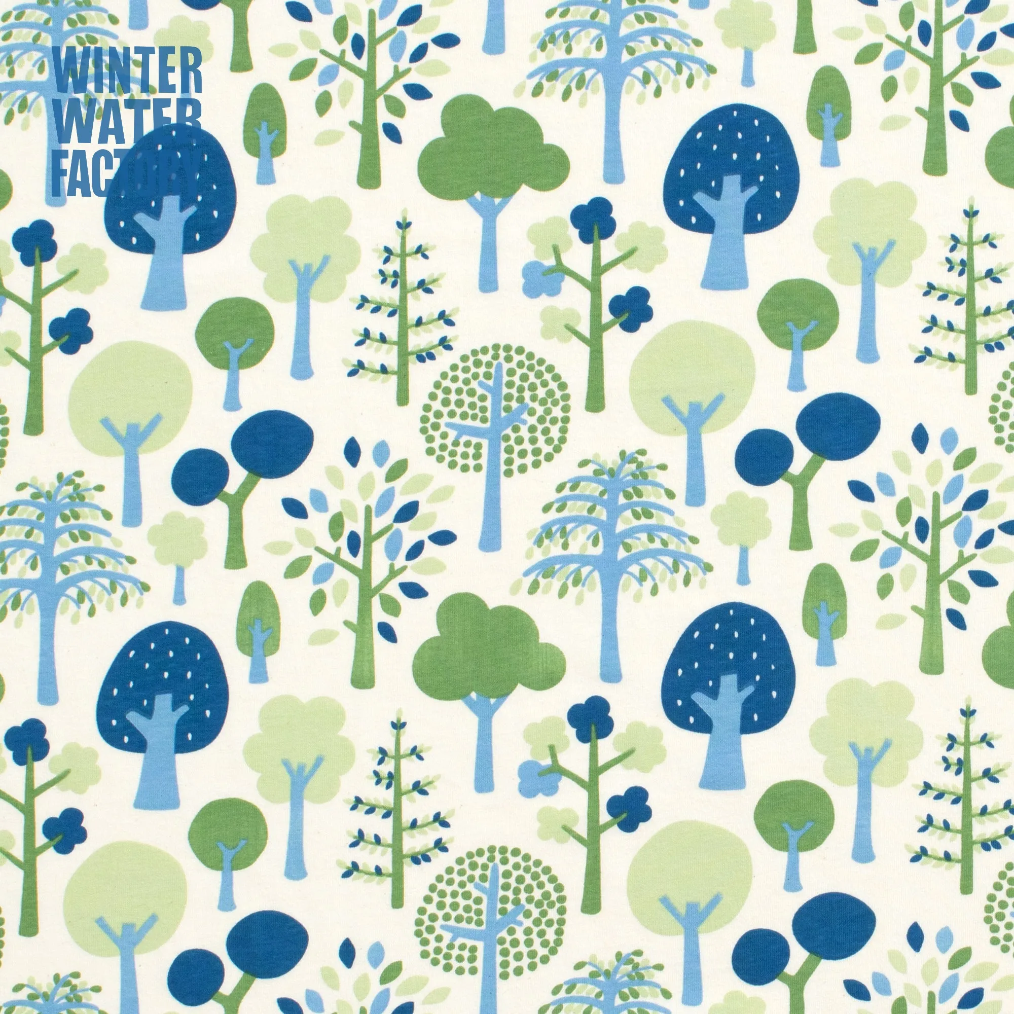 Footed Romper - Trees Blue & Green