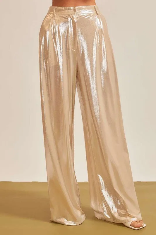 Gia metallic Pant, Gold