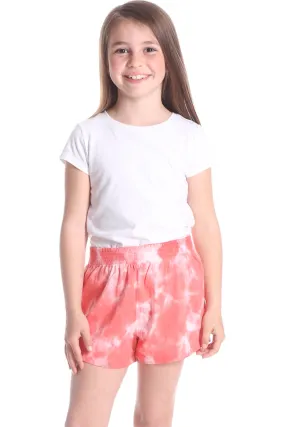 Girls Coral Tie Dye Shorts