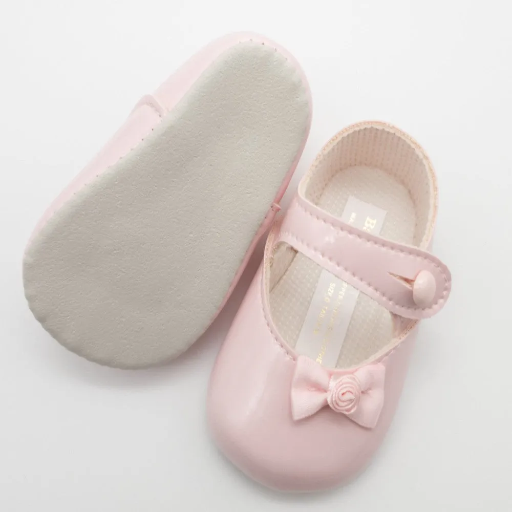 Girls Pink Patent Bay Pods Pram Shoes