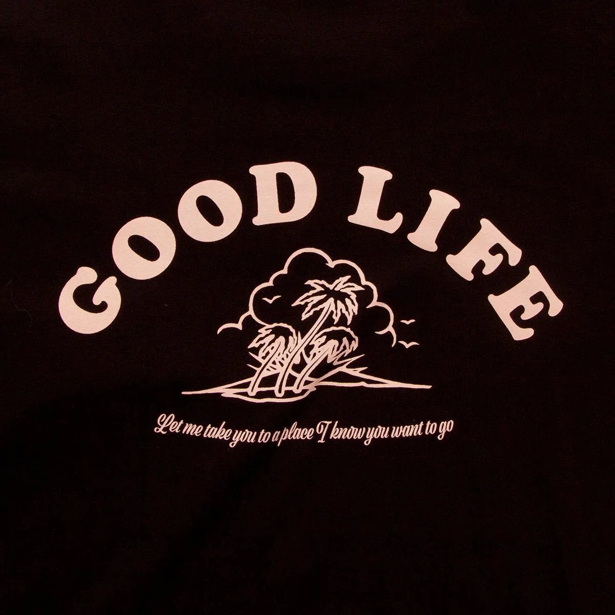 Good Life Peach Print - Longline - Black