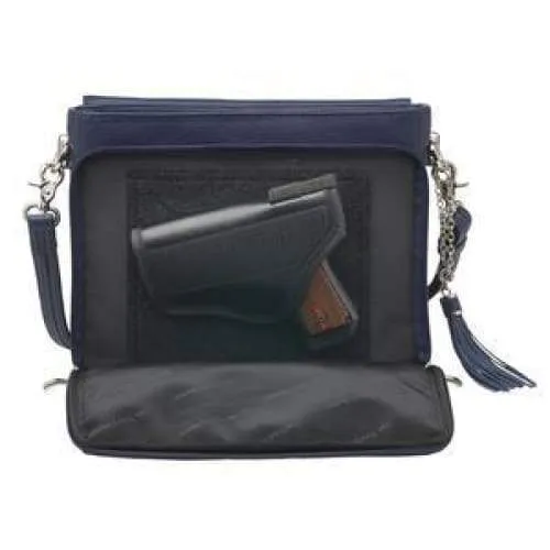 GTM Original Indigo RFID Lined Concealed Carry Clutch with built in wallet