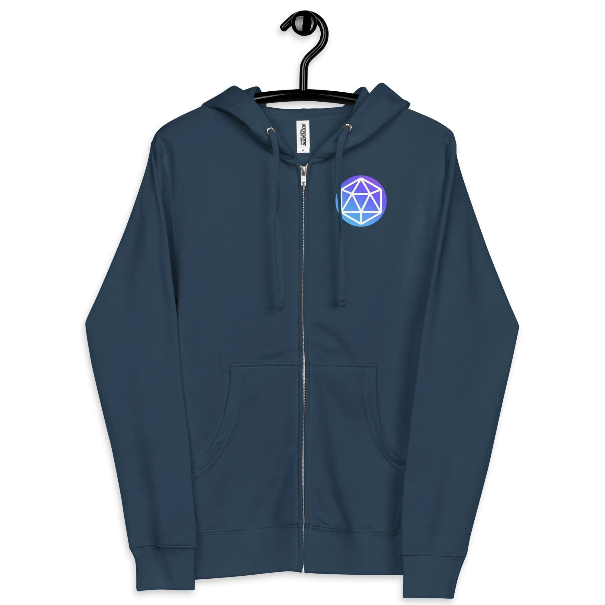 Hedron Unisex Fleece Zip Up Hoodie (Front & Back)