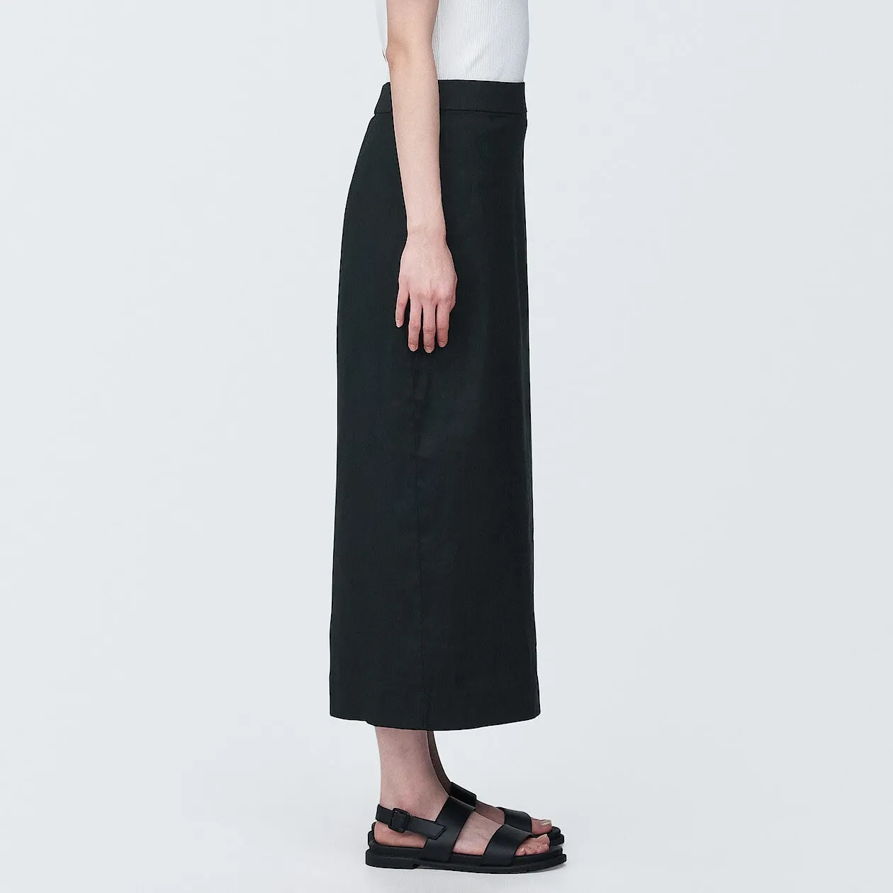 Hemp Blend Stretch Straight Maxi Skirt