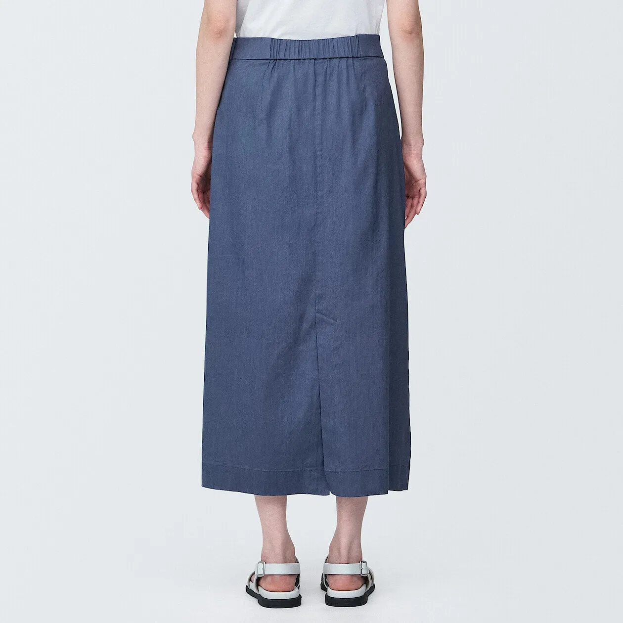 Hemp Blend Stretch Straight Maxi Skirt