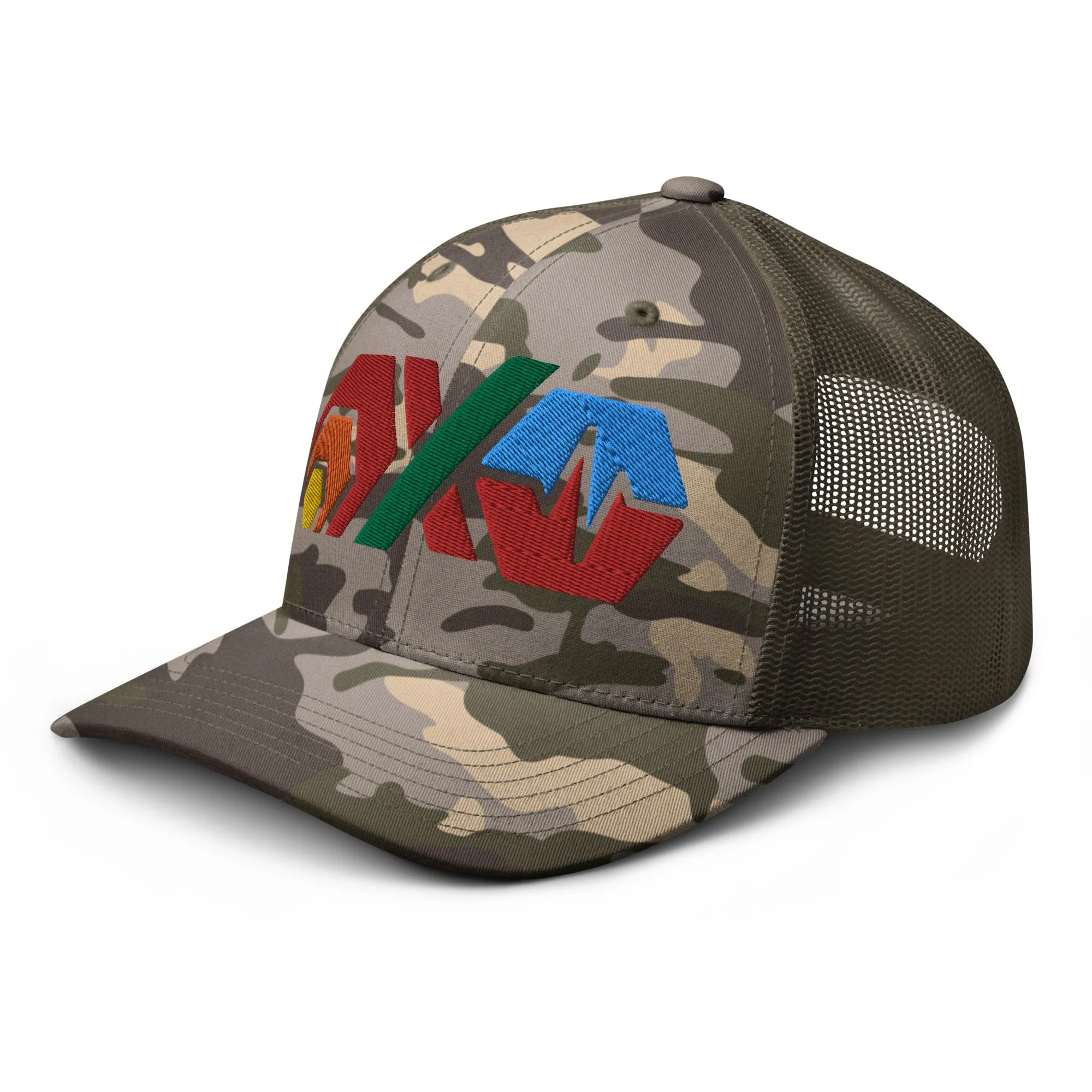 HEX PulseX and PulseChain Camouflage Trucker Hat (Embroidered)