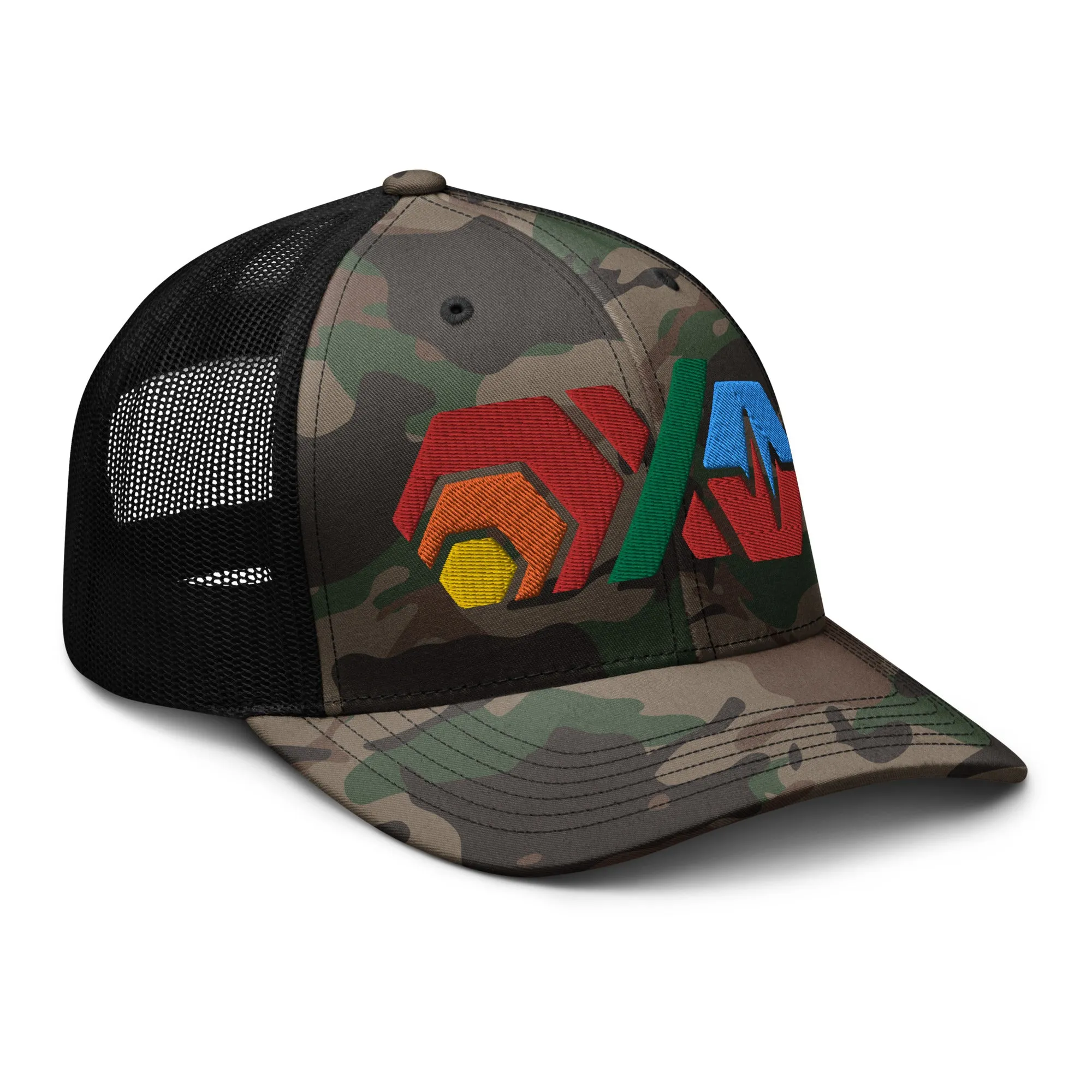 HEX PulseX and PulseChain Camouflage Trucker Hat (Embroidered)