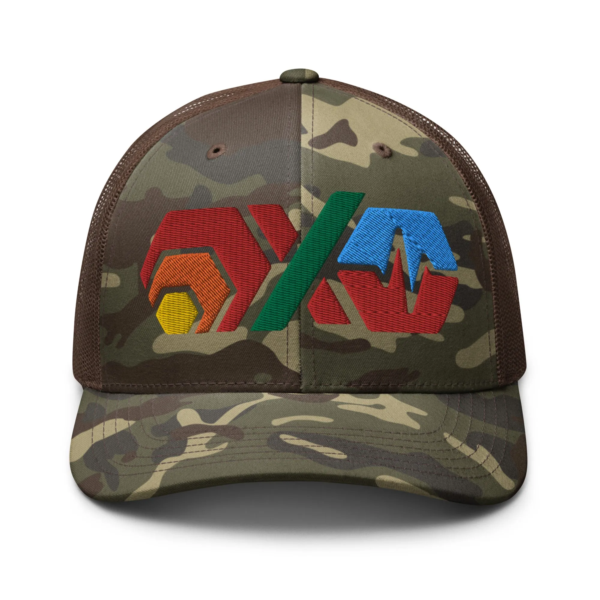 HEX PulseX and PulseChain Camouflage Trucker Hat (Embroidered)