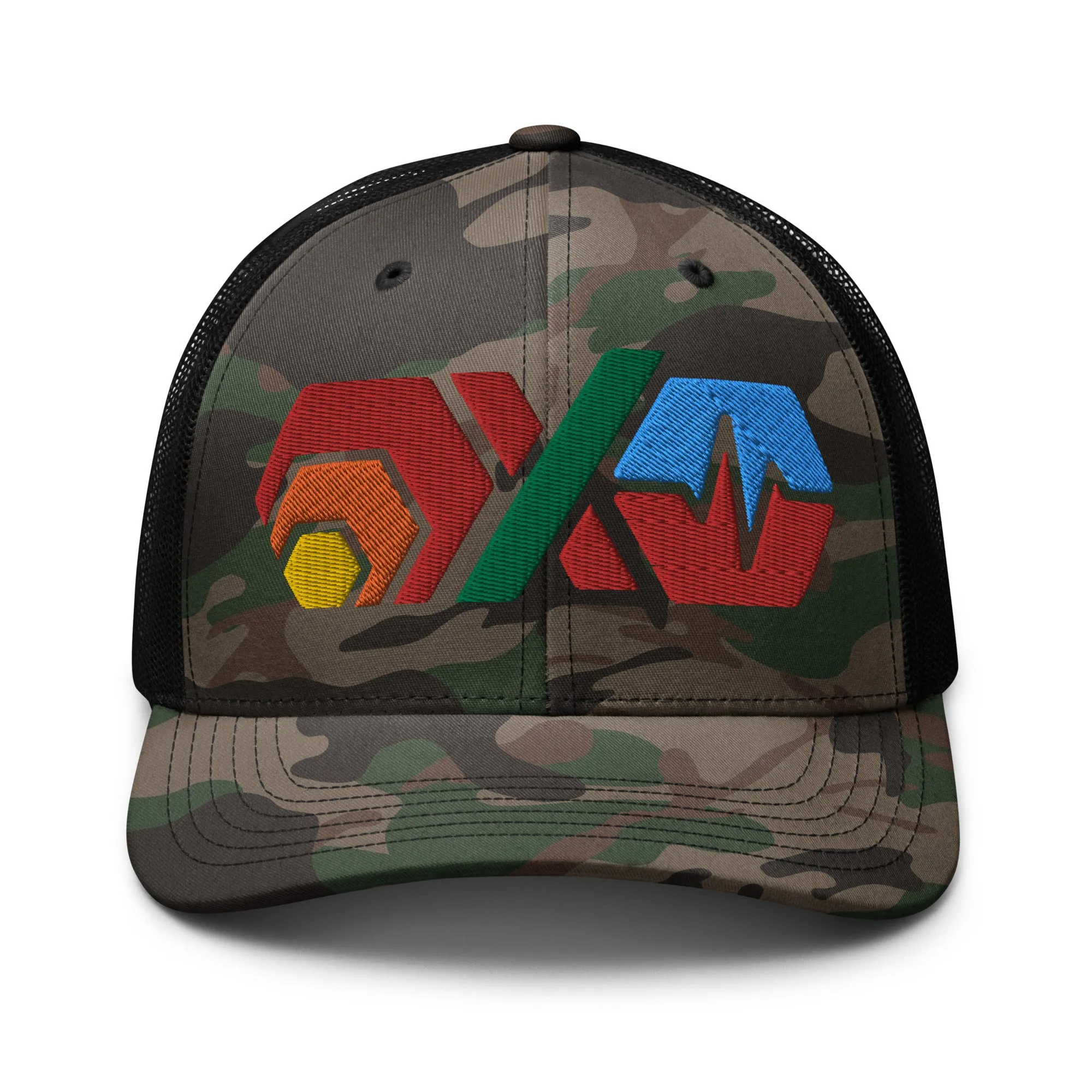 HEX PulseX and PulseChain Camouflage Trucker Hat (Embroidered)