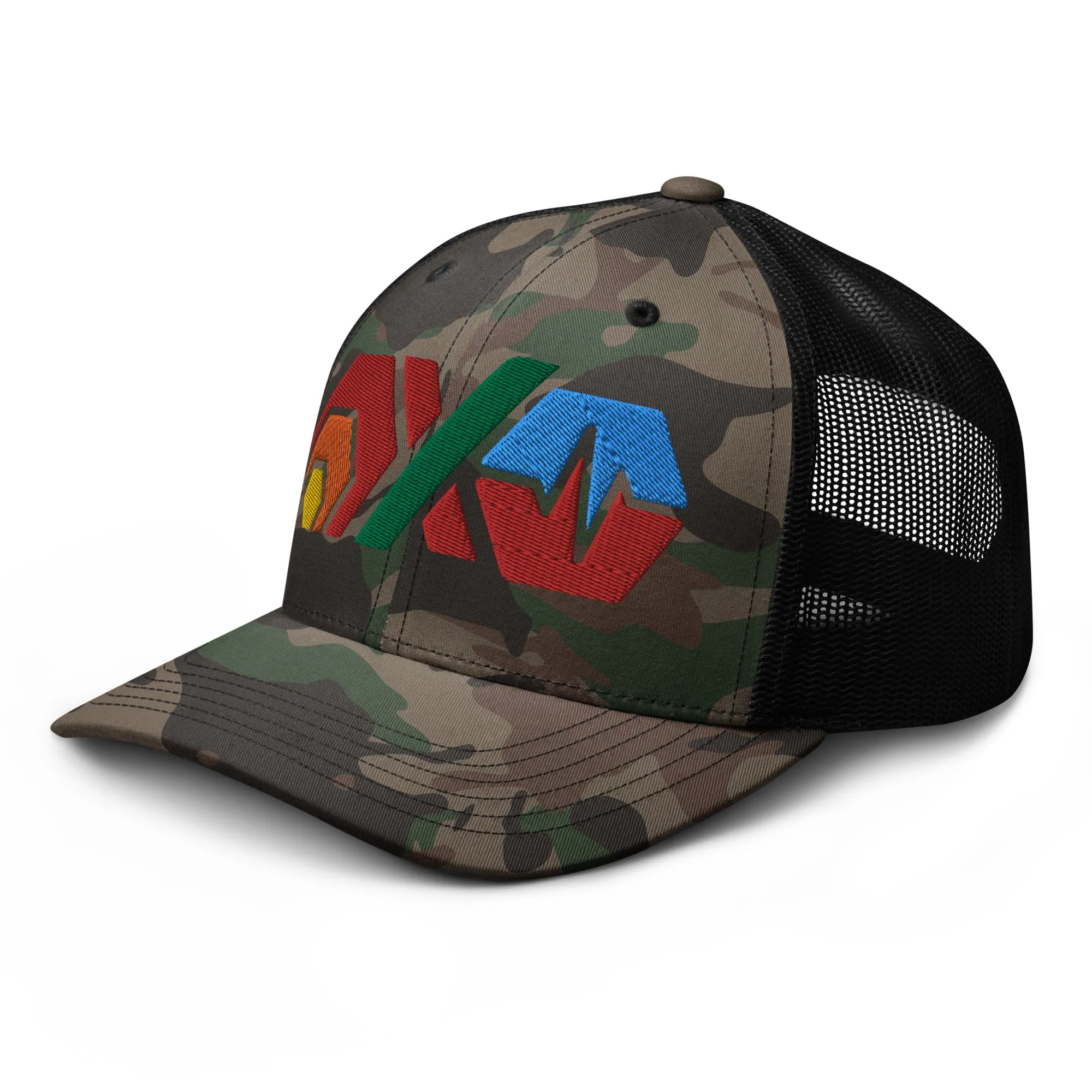 HEX PulseX and PulseChain Camouflage Trucker Hat (Embroidered)