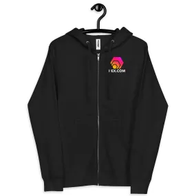 HEX.COM Unisex Fleece Zip Up Hoodie (Front & Back)