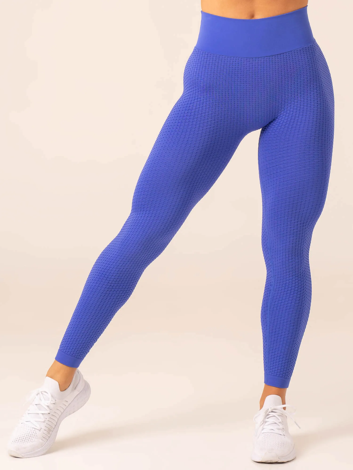 Honeycomb Scrunch Seamless Leggings - Cobalt