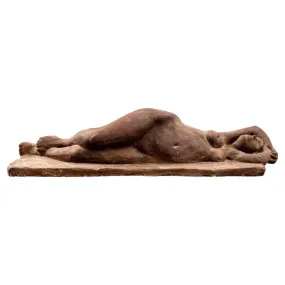 Illegibly Signed Terracotta Sculpture of a Nude