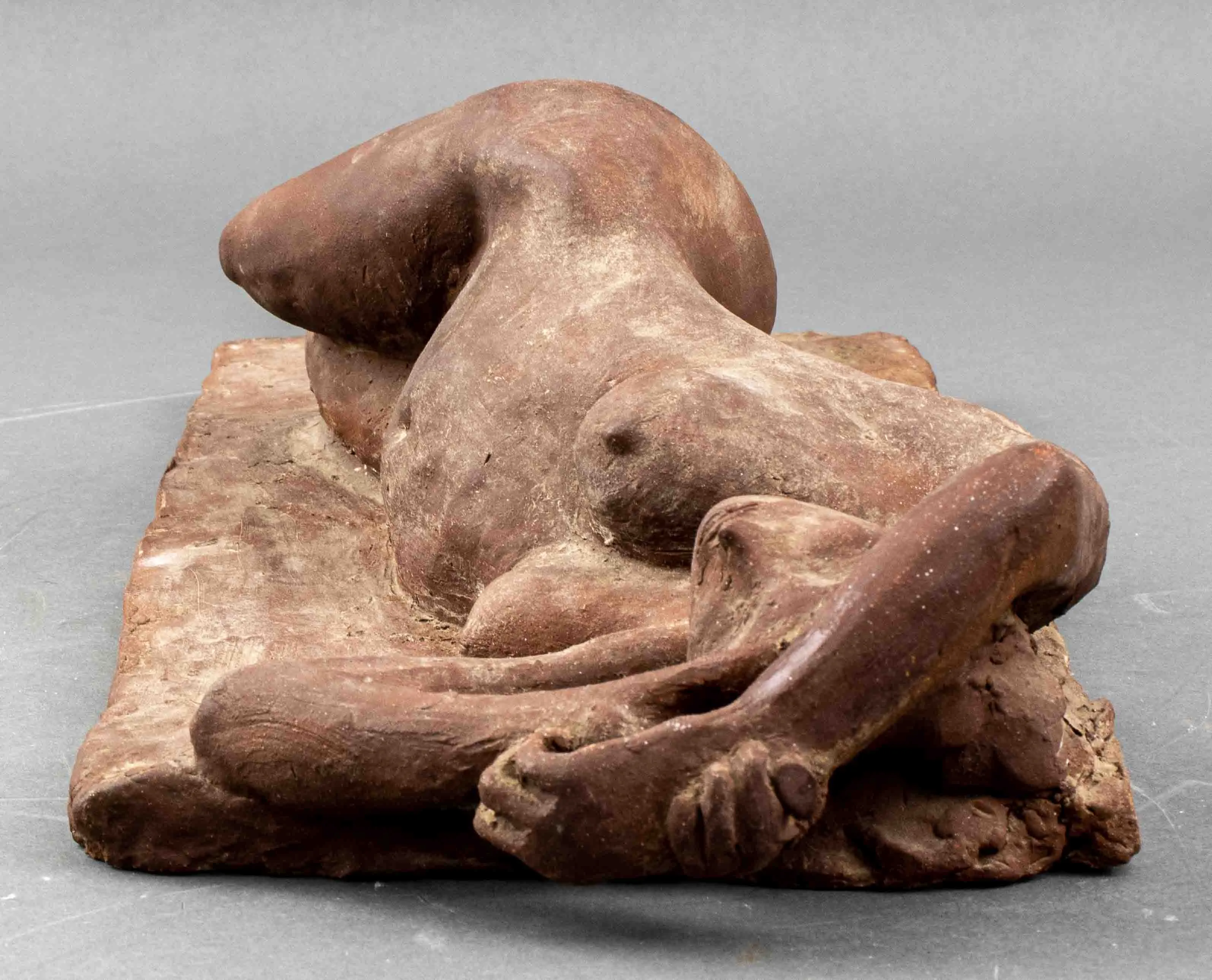 Illegibly Signed Terracotta Sculpture of a Nude