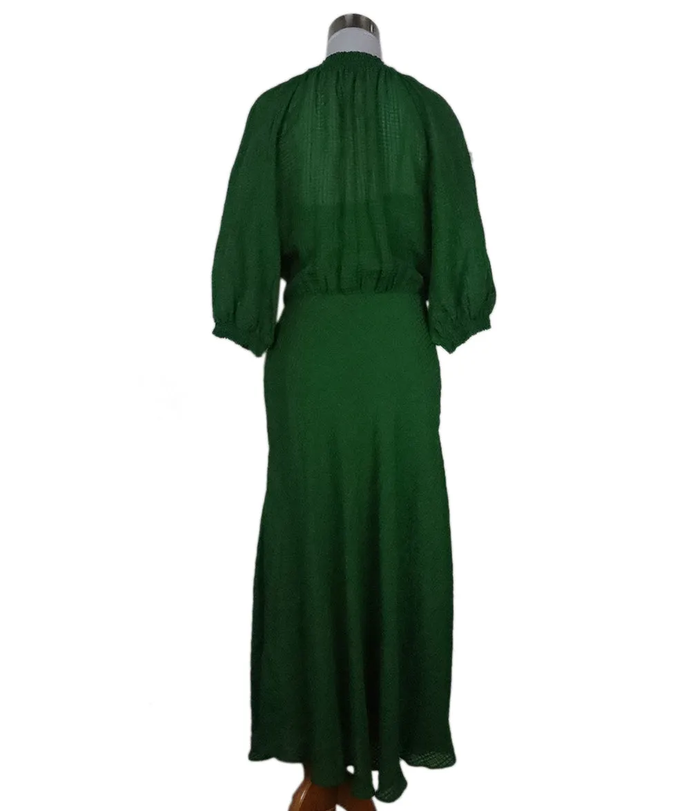 Jigsaw Green Silk & Linen Dress sz 4