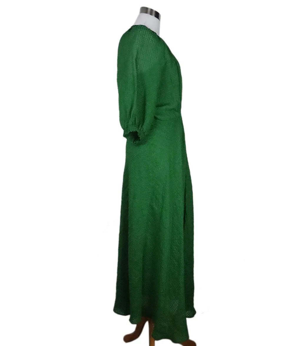 Jigsaw Green Silk & Linen Dress sz 4