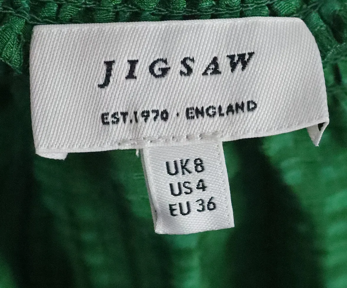 Jigsaw Green Silk & Linen Dress sz 4