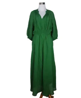 Jigsaw Green Silk & Linen Dress sz 4