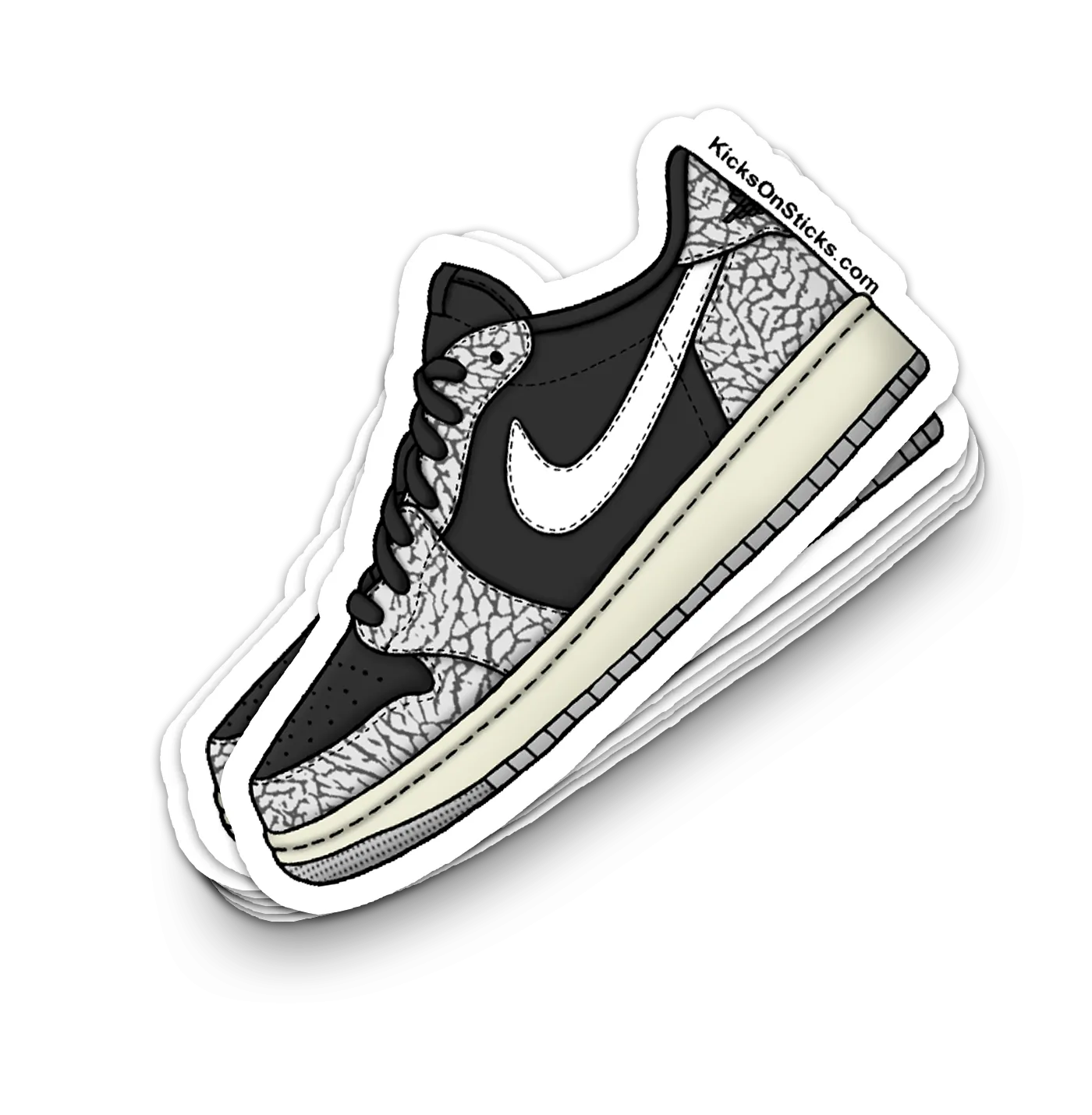 Jordan 1 Low "Cement" Sneaker Sticker