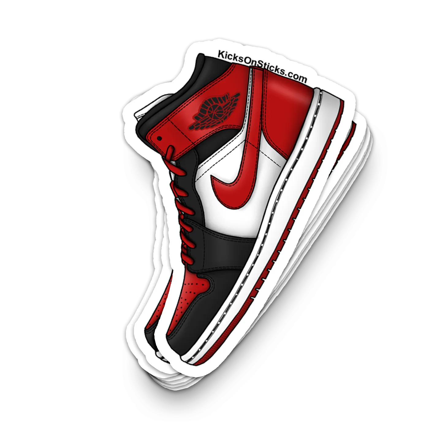 Jordan 1 Mid "Bred Toe" Sneaker Sticker