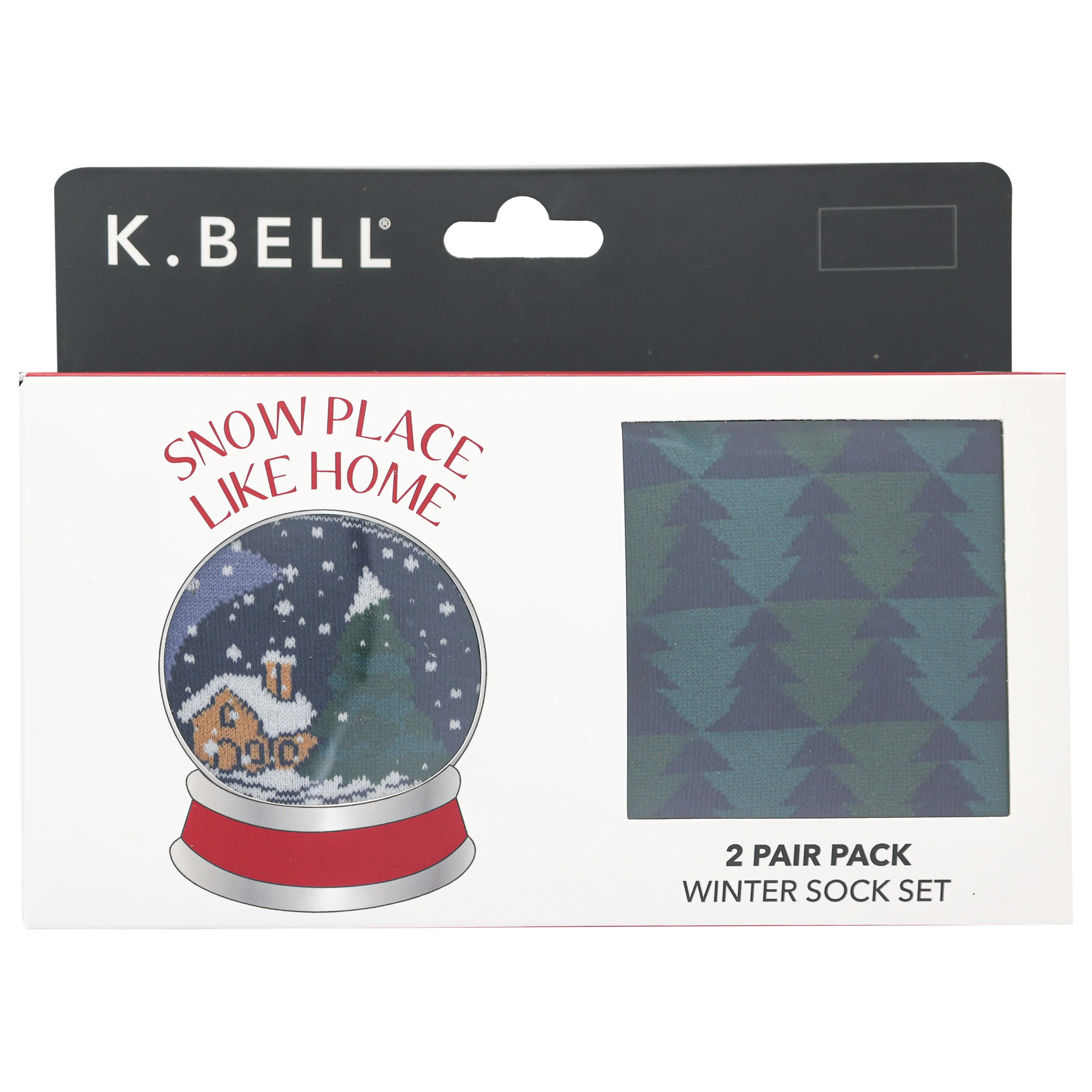 K.Bell Men's Snow Place Like Home Crew Sock 2 Pair Pack Gift Box