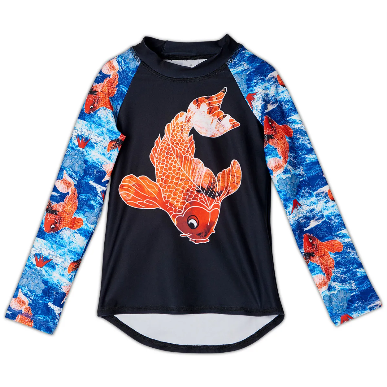 Koi Fish Long Sleeve Rash Guard Top UPF 50 