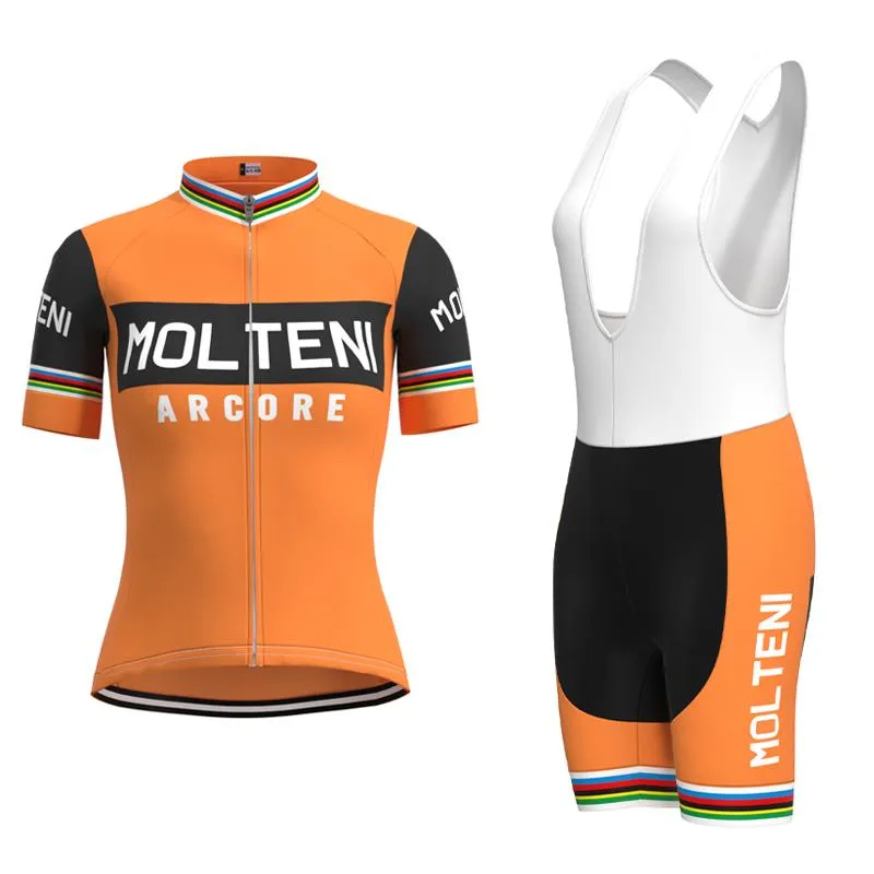 Ladies Molteni Orange Retro Top & Bib Set