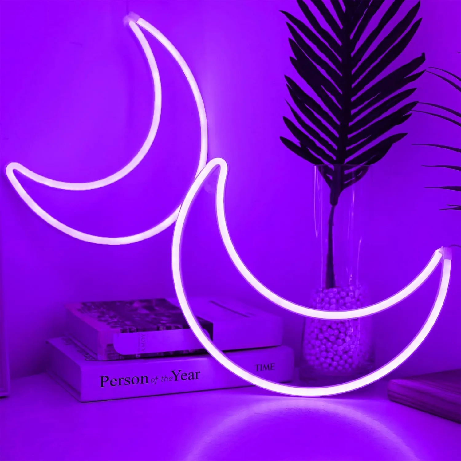 LED Pink Moon Neon Light, Cute Neon Moon Sign,Christmas Room Decor Battery or USB Powered 5V Art LED Decorative Lights Night Lights Indoor for Home, Bedroom, Office,Dorm,Party (Pink Moon)