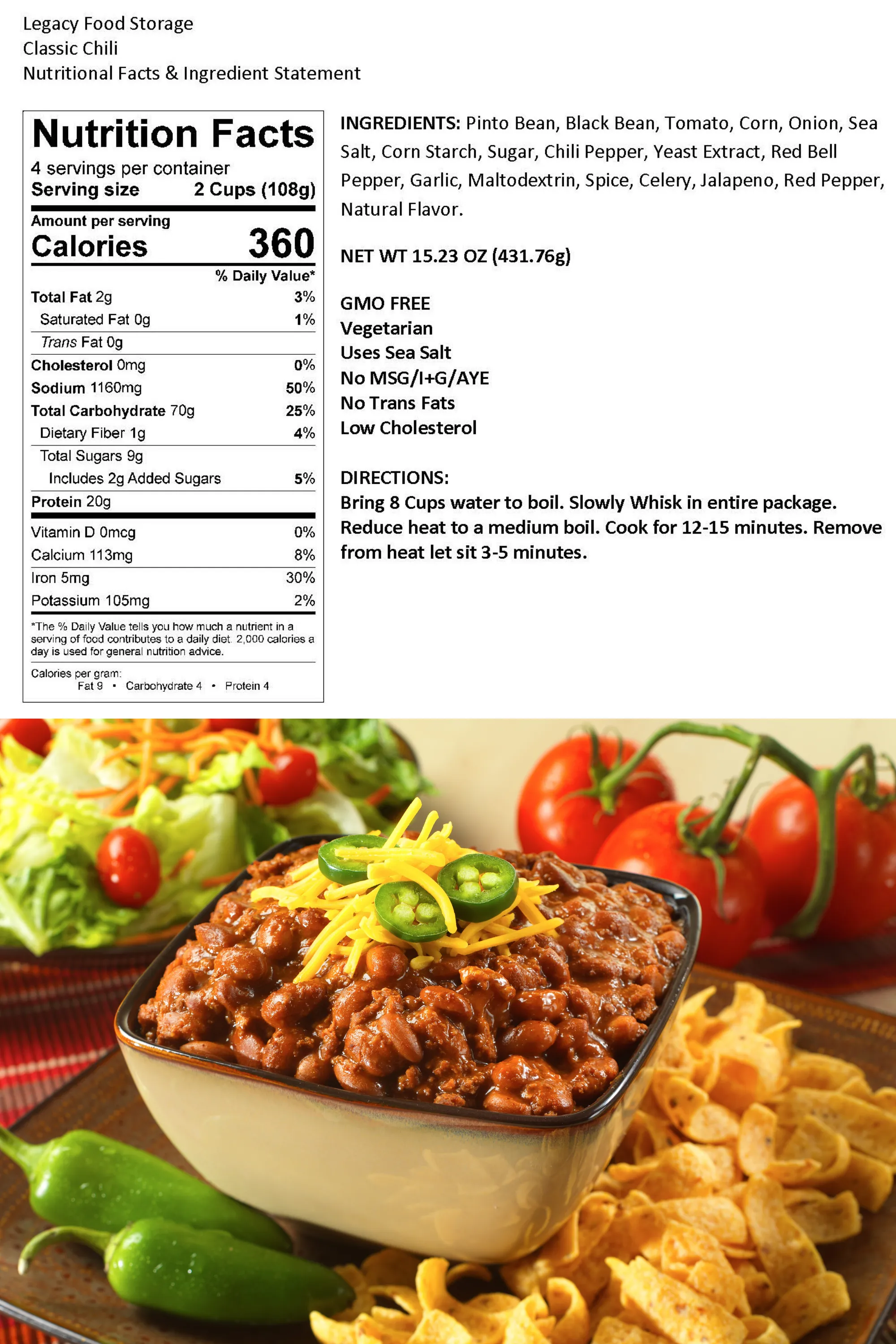 Legacy Gluten Free Entrée Bucket - 32 Servings