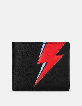 Lightning Bolt Black Leather Wallet