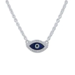 Lika Behar Evil Eye Necklace Navy Blue Enamel Sterling Silver