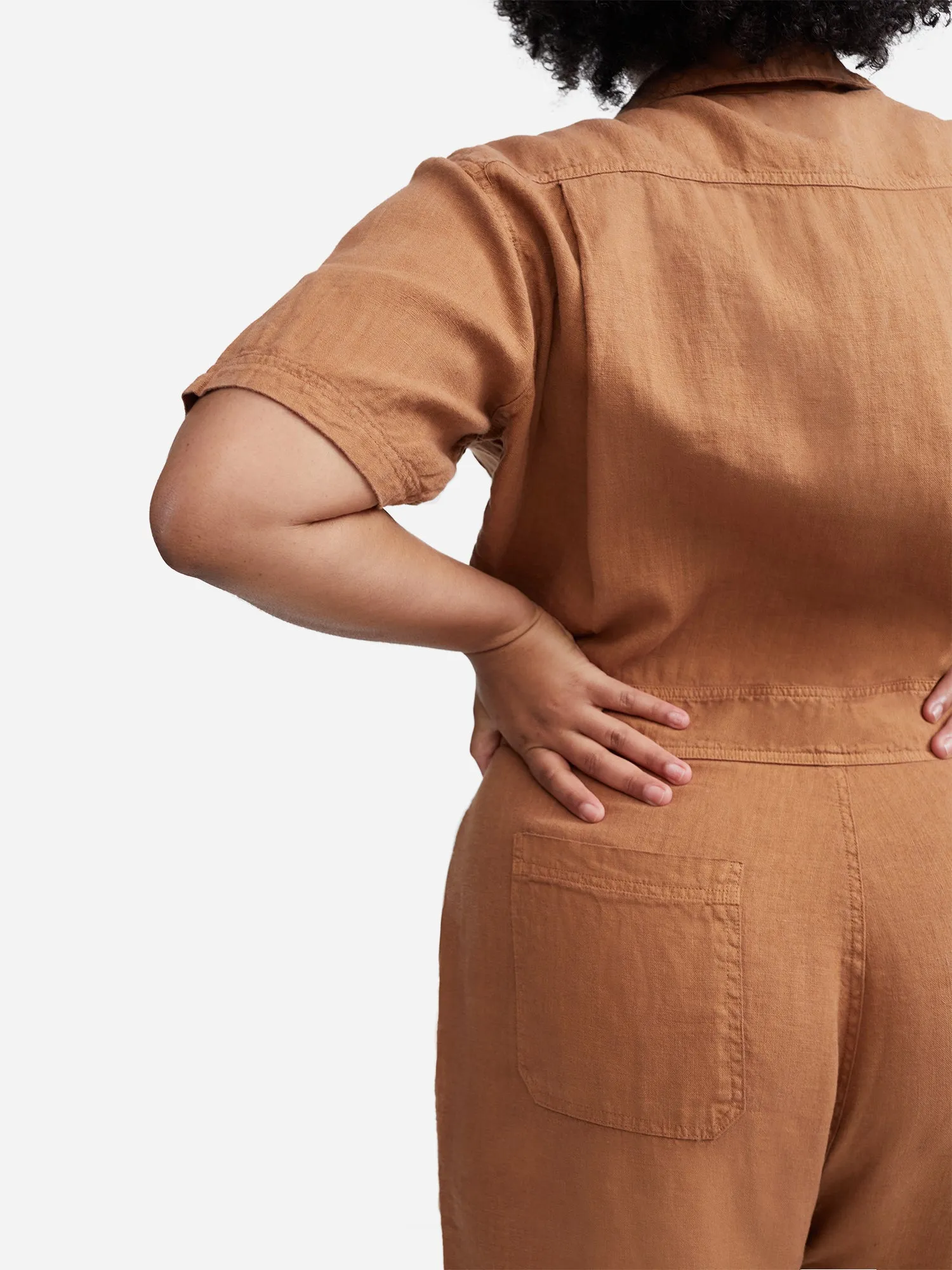 Linen Short Sleeve Jumpsuit