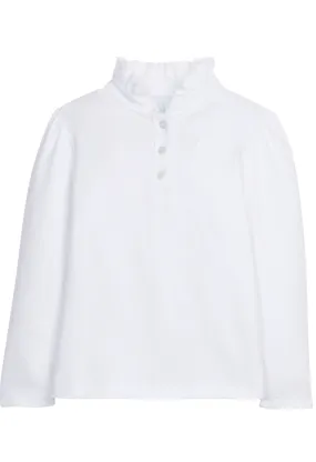 Little English Long Sleeve Hastings Polo in White