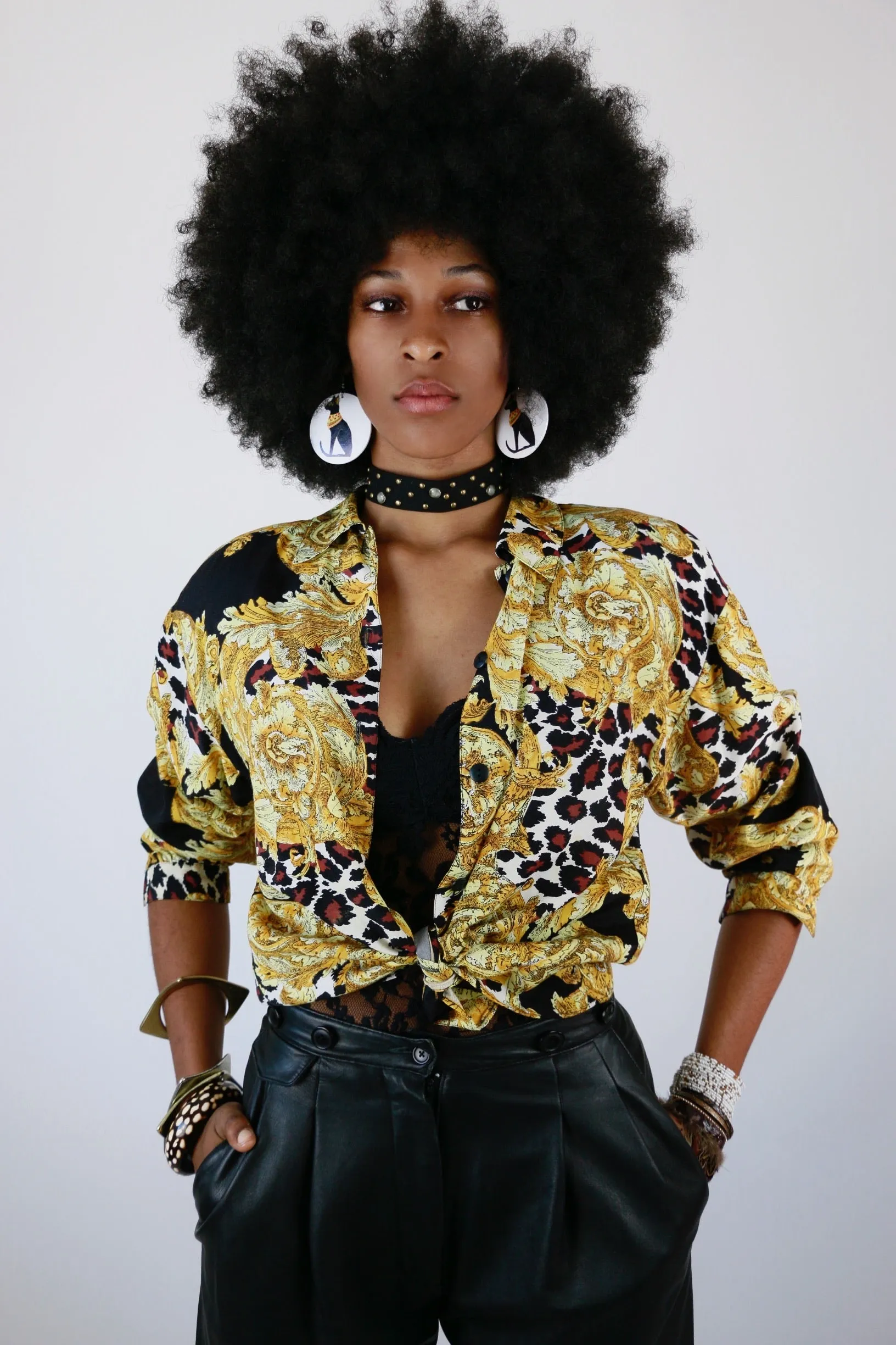 Live: 101 Vintage Leopard Baroque Blouse by Impressions