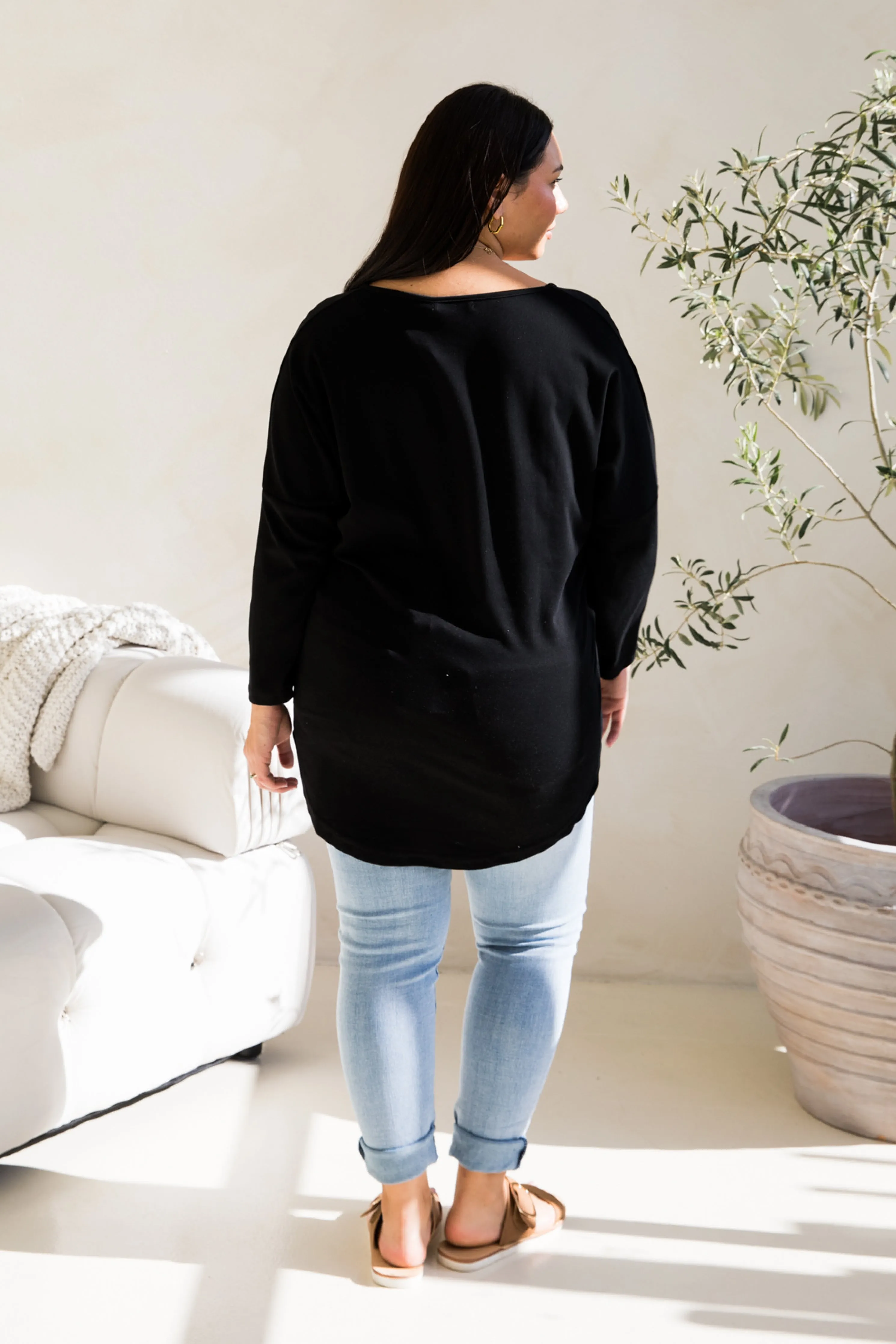 Long Sleeve Destiny Lounge Top in Black