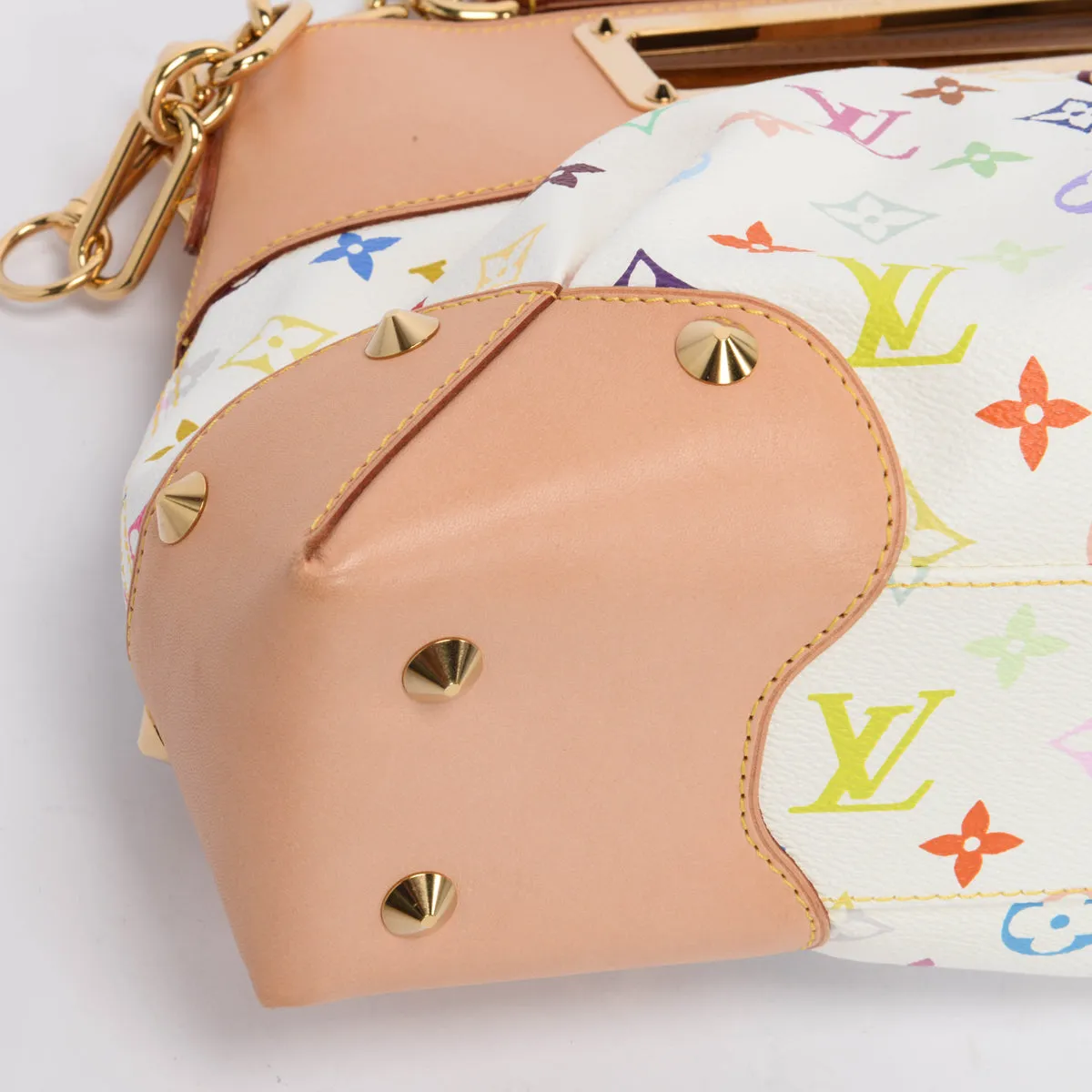 Louis Vuitton White Multicolore Monogram Judy MM Clutch