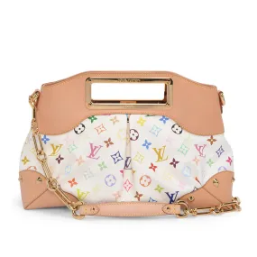 Louis Vuitton White Multicolore Monogram Judy MM Clutch