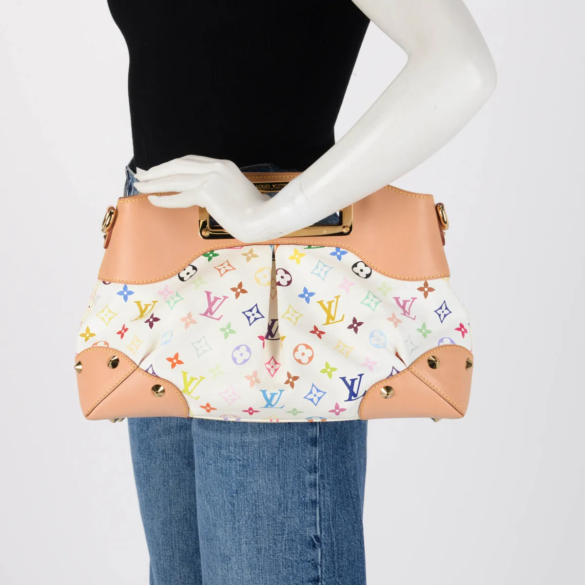 Louis Vuitton White Multicolore Monogram Judy MM Clutch