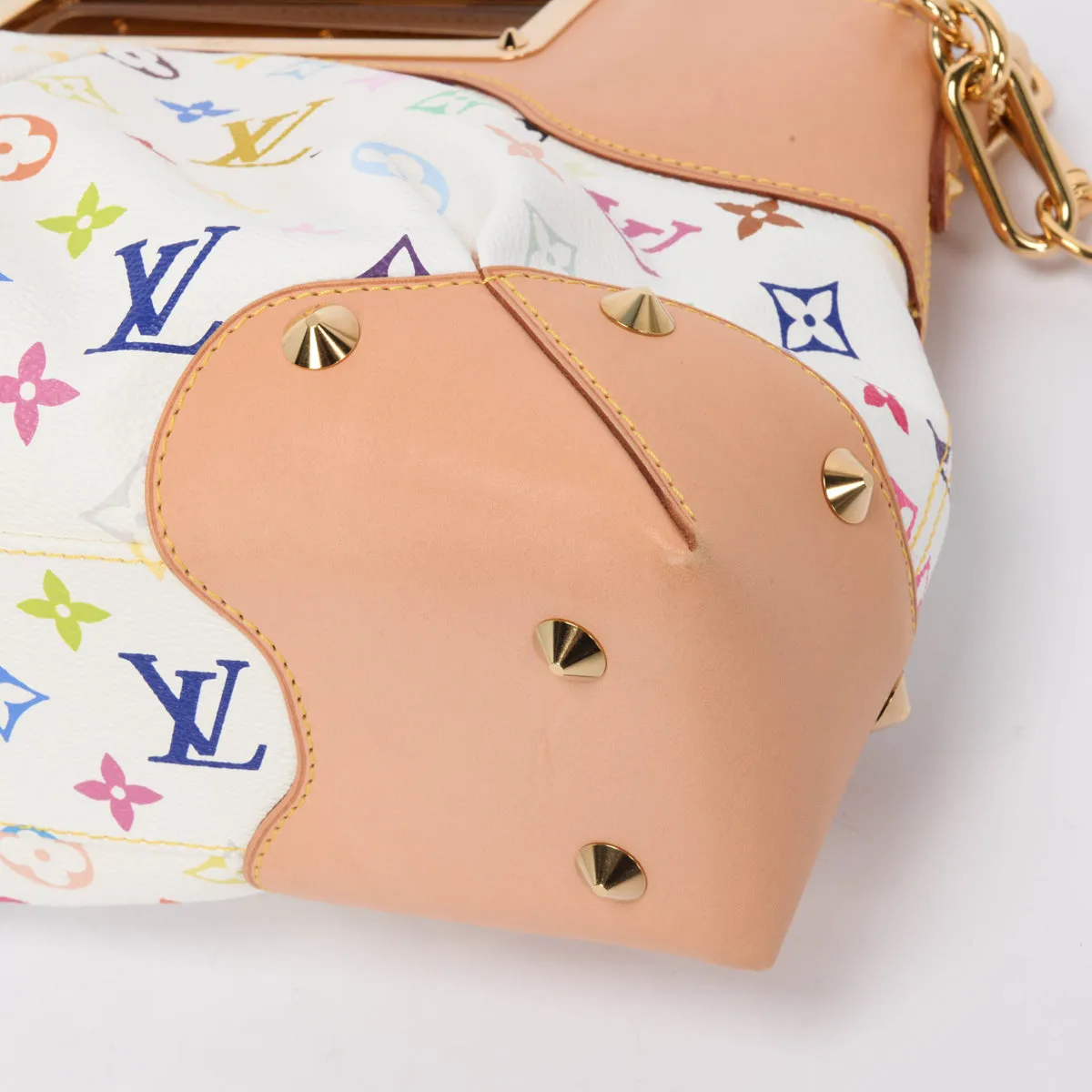 Louis Vuitton White Multicolore Monogram Judy MM Clutch