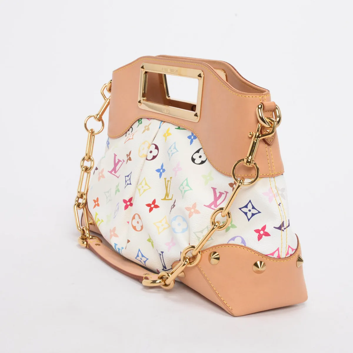 Louis Vuitton White Multicolore Monogram Judy MM Clutch