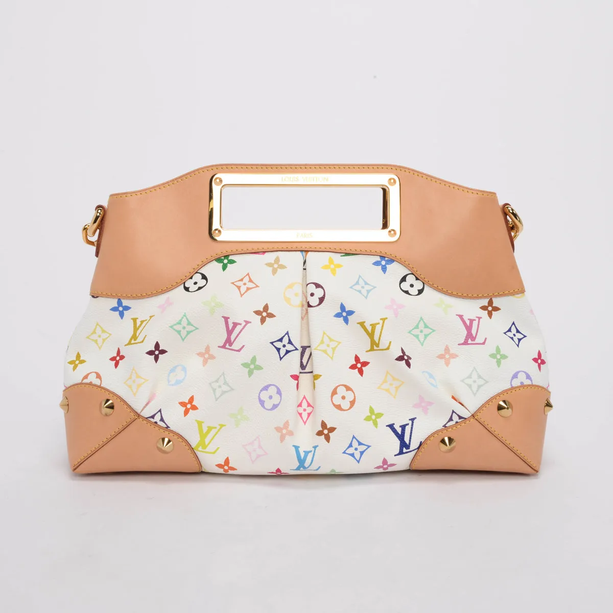 Louis Vuitton White Multicolore Monogram Judy MM Clutch