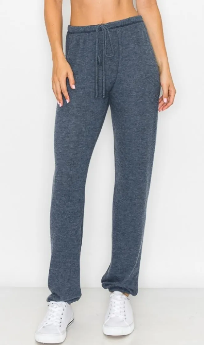 Lounge comfy and cozy pants with elastic drawstring pants with elastic at ankles