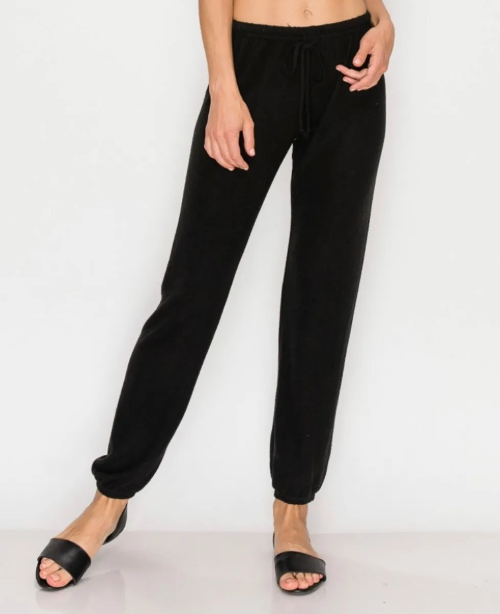 Lounge comfy and cozy pants with elastic drawstring pants with elastic at ankles