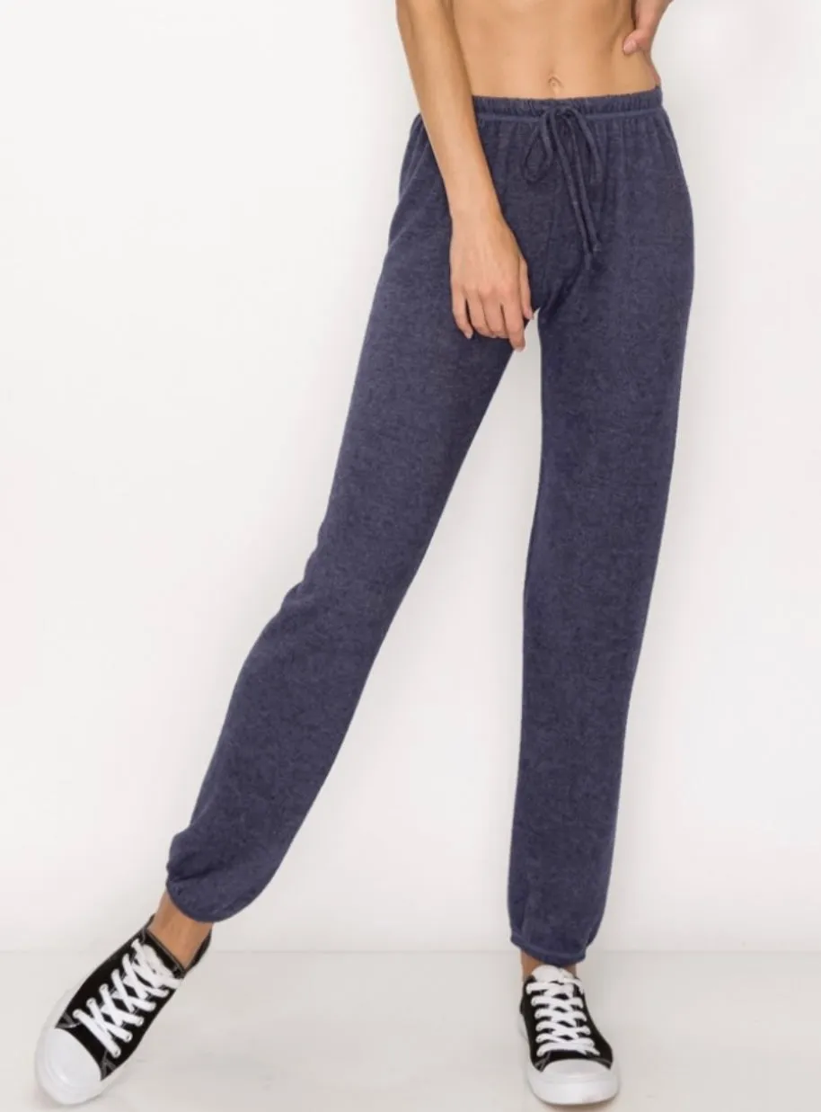 Lounge comfy and cozy pants with elastic drawstring pants with elastic at ankles