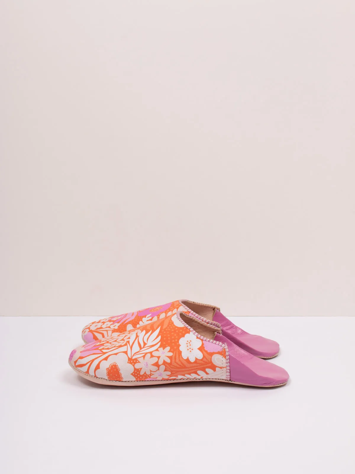 Margot Floral Babouche Slippers, Fuchsia