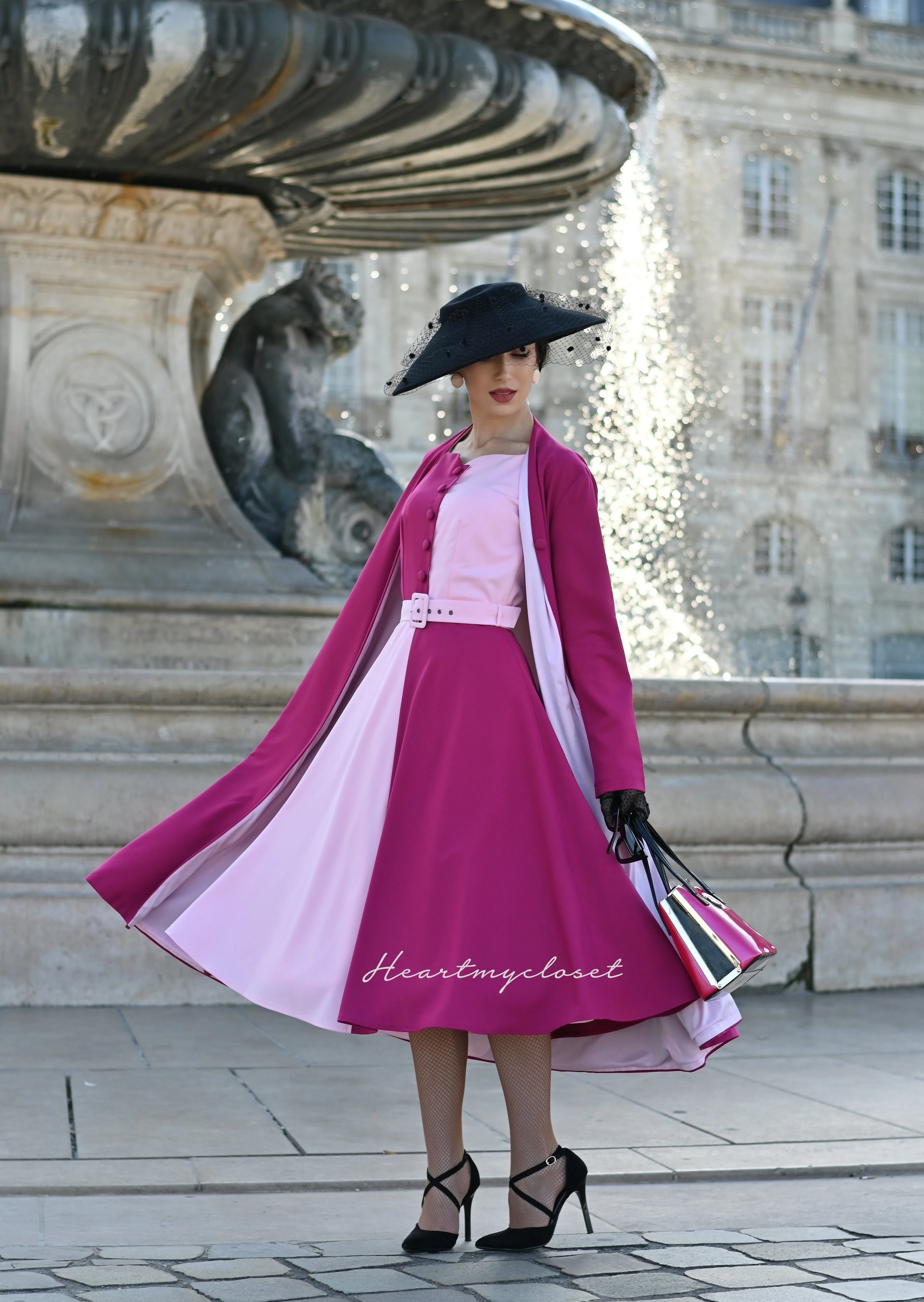 MARILYN dress AND COAT- retro vintage dress swing or pencil with coat