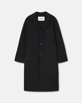 Marton - Double Wool And Silk Car Coat - Black